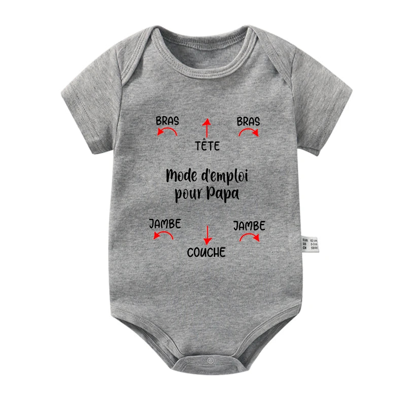 Body bébé Gris, Manches courtes