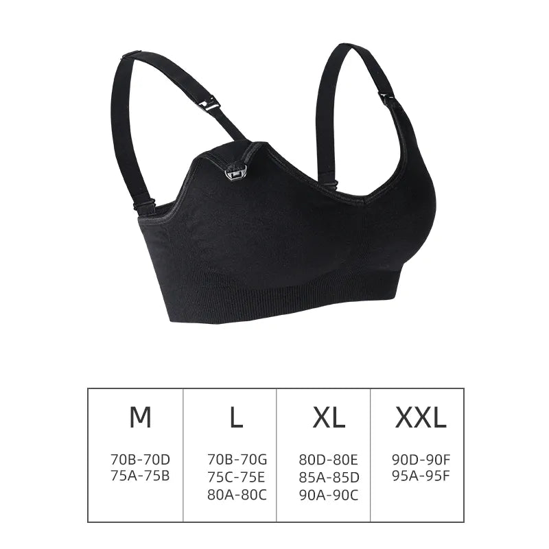 Noir Soutien Allaitement & Maternité | Soutien-gorge de sport de grossesse avec guide des tailles Push Up Tendance de BABY PREMA.
