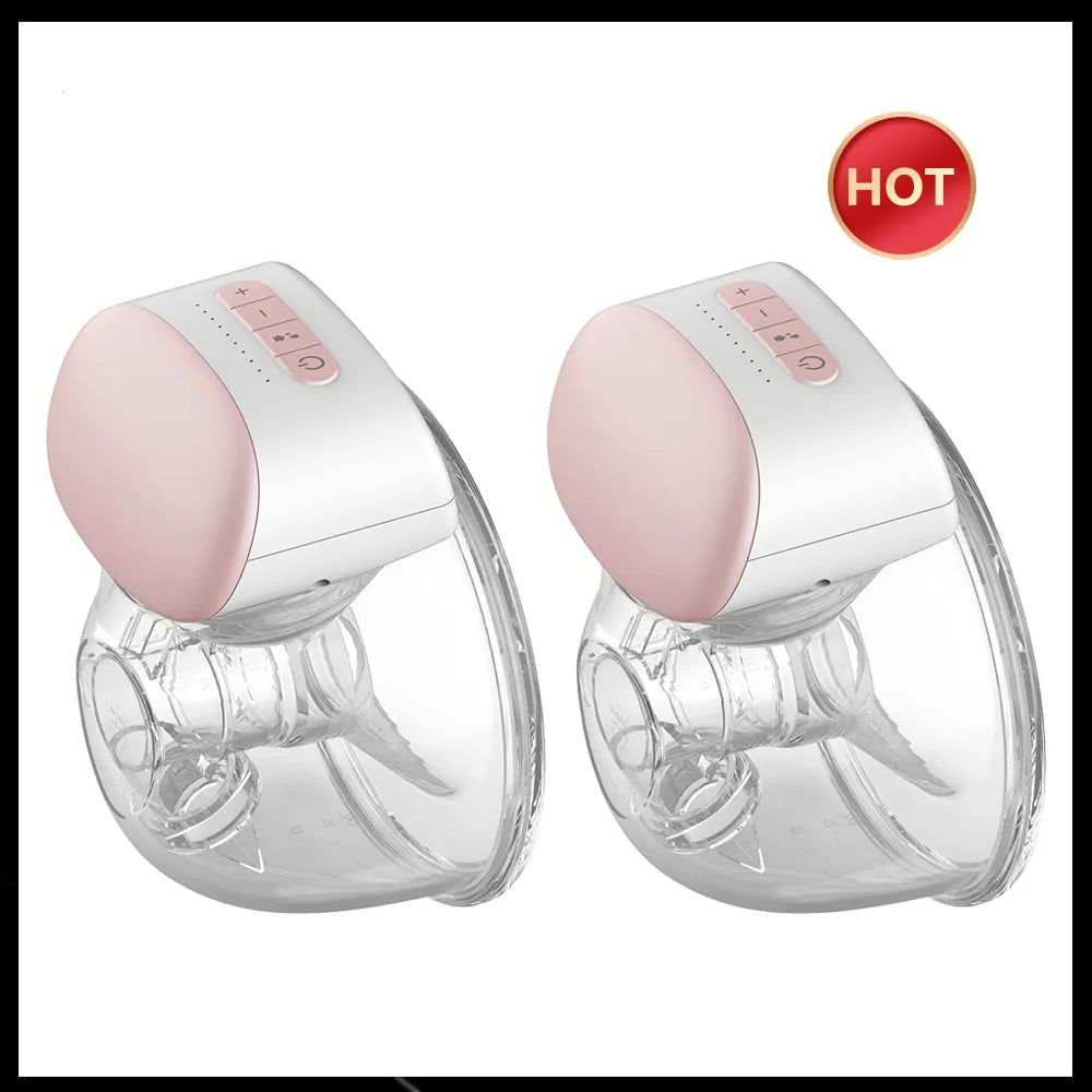 Phrase avec le produit et le nom de marque remplacés : Tire-lait électrique Twin BABY PREMA affichés côte à côte avec une étiquette "hot" bébé dans le coin supérieur droit indiquant une offre spéciale ou une popularité auprès des nouveaux parents.