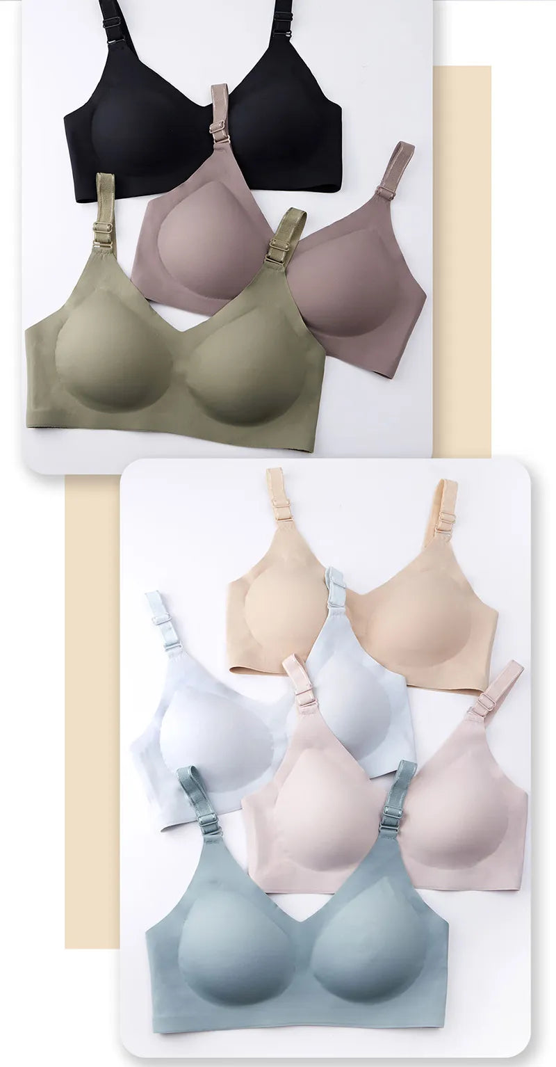 Une sélection de soutiens-gorge réglables BABY PREMA Soutien d'allaitement dans différentes couleurs, soigneusement présentés sur un fond épuré, mettant en valeur les options de confort et de style dans les sous-vêtements de tous les jours pour mon bébé.