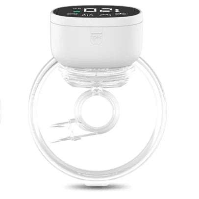 Un Tire-Lait clair et circulaire sans Fil Léger & Pratique | Pour Maman avec un dessus blanc et un affichage numérique de BABY-PREMA, parfait pour aider à la production de lait maternel, offre la dernière technologie pour un allaitement efficace.