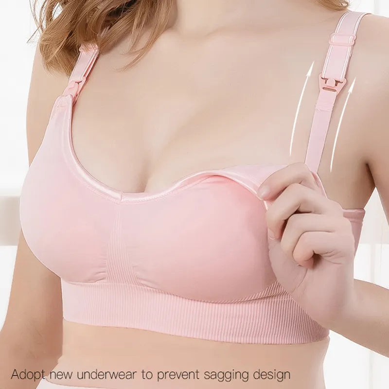 Ergonomique rose Soutien Allaitement & Maternité | Soutien-gorge de maternité Push Up Tendance au design anti-affaissement avec bretelles réglables pour un ajustement confortable par BABY PREMA.