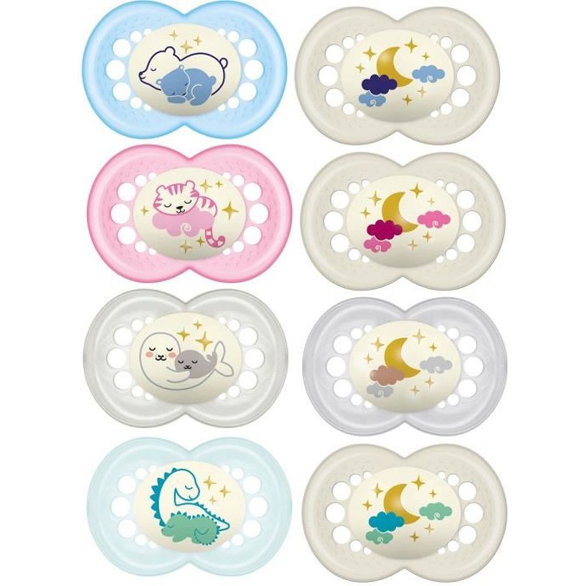 Get trendy with Lot de 2 Sucettes Air Nuit Boîte de Stérilisation - MAM - Sucettes available at BABY PREMA. Grab yours for €7.60 today!