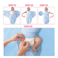 Un guide visuel en quatre étapes nécessaires pour bébé sur comment emmailloter un enfant, montrant le processus depuis l'étalage de la Couverture Bébé Cocoon 100% Coton jusqu'à BABY PREMA.