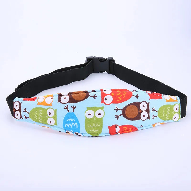 Accessoire bébé : BABY PREMA Bandeau enfant coloré avec imprimé hibou sur fond blanc.