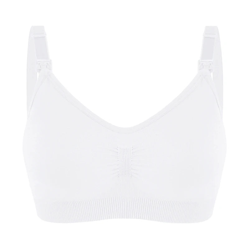 Petit soutien-gorge de sport blanc sans couture sur fond blanc.