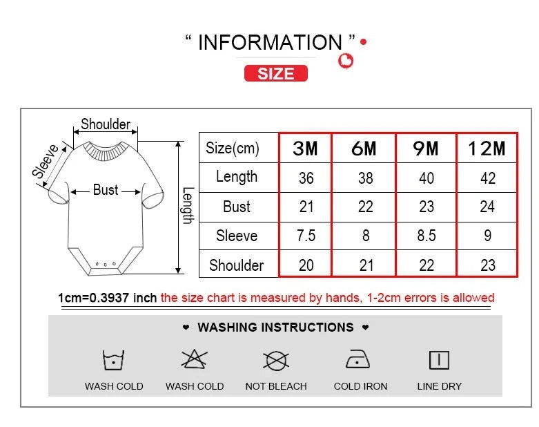 Tableau des tailles pour les vêtements de bébé, y compris les tailles 3M à 12M. Les mesures en centimètres pour la longueur, le buste, les manches longues et les épaules sont fournies. Présente un design à col rond et est fabriqué à partir du doux Lot Body Bébé 6 Pièces en Coton de BABY PREMA. Instructions de lavage : laver à l'eau froide, ne pas blanchir, repasser à froid, sécher à l'air libre.