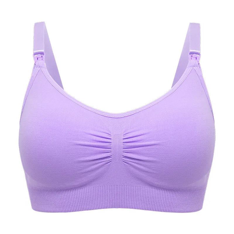 Un soutien-gorge de sport violet Soutien Allaitement Haute Qualité de BABY PREMA, isolé sur fond blanc.