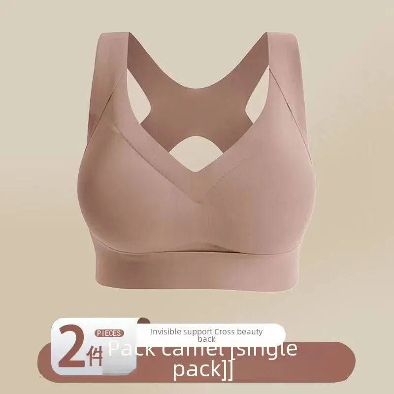 Soutien Elégant Dos Croisé | Soutien-gorge de sport Sans Armatures de BABY PREMA, disponible en lot de 2 pour la maternité.