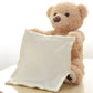 Doudou douillet peluche Ours Musical "Peekaboo" prêt à se blottir avec sa douce couverture blanche, parfaite pour un bébé de BABY PREMA.