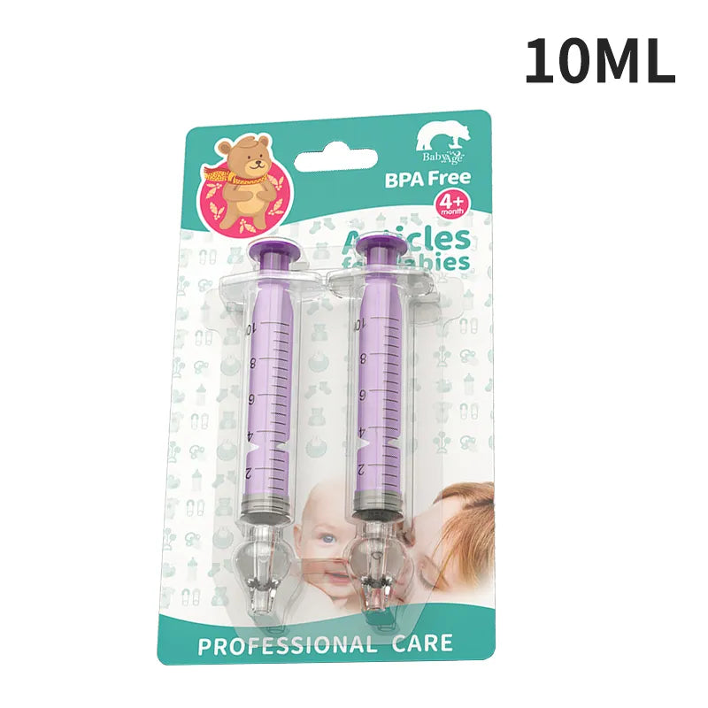 Emballage de Lot 2 Pièces Nettoyant Nasal pour Bébé d'une contenance de 10 millilitres, marqué pour les soins professionnels, sans BPA, à partir de 4 mois, présentant une image de maman par BABY-PREMA.