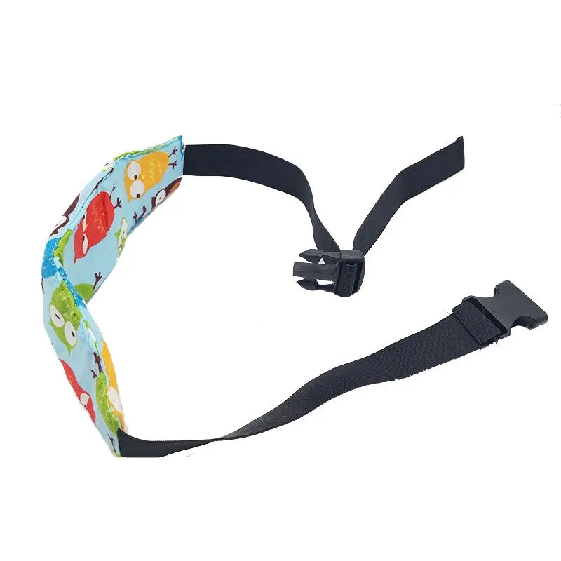 Accessoires bébé : Ceinture de Soutien de Tête ajustable et colorée pour enfant avec une boucle noire sur un fond blanc. Marque BABY PREMA.