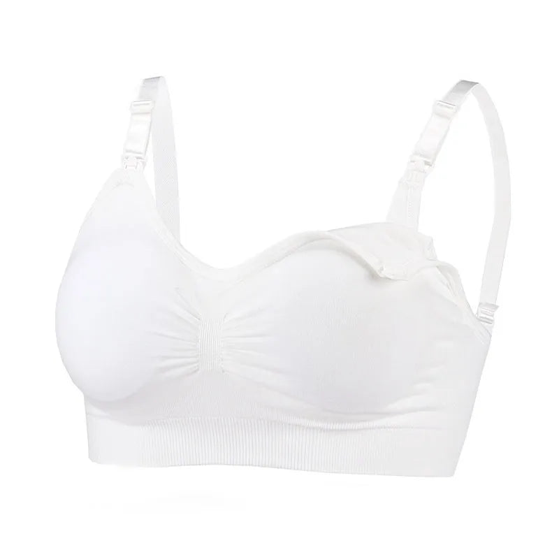 Soutien-gorge de grossesse BABY PREMA blanc isolé sur fond blanc, poids léger.