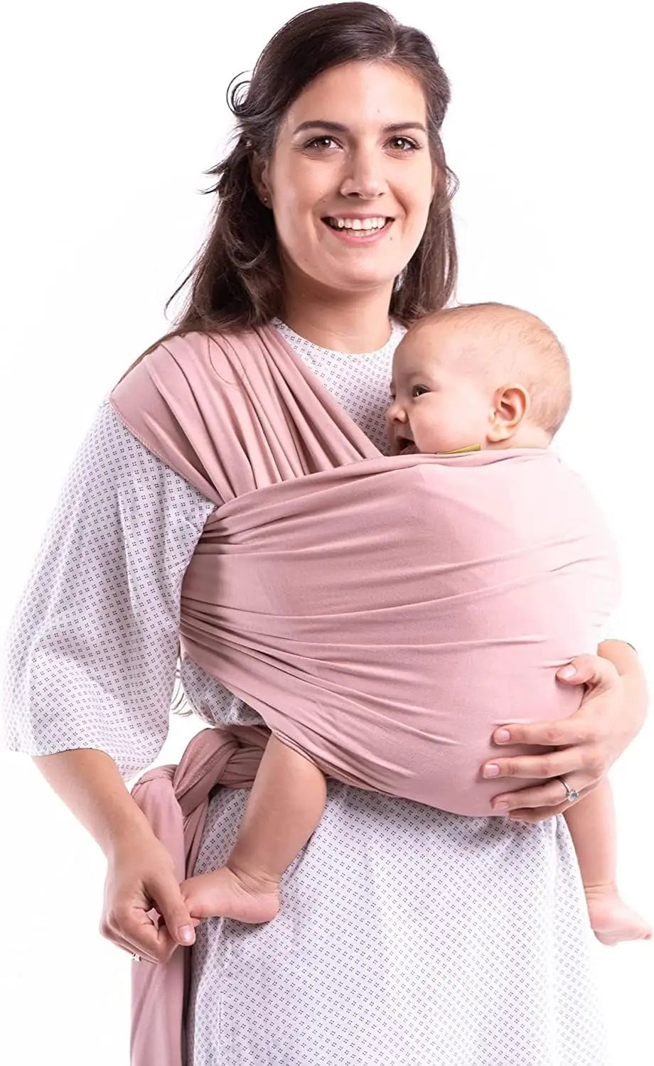 Une Femme portant son bébé avec une Écharpe. Un Porte-Bébé en Coton Extensible 0 à 36 mois - BABY PREMA