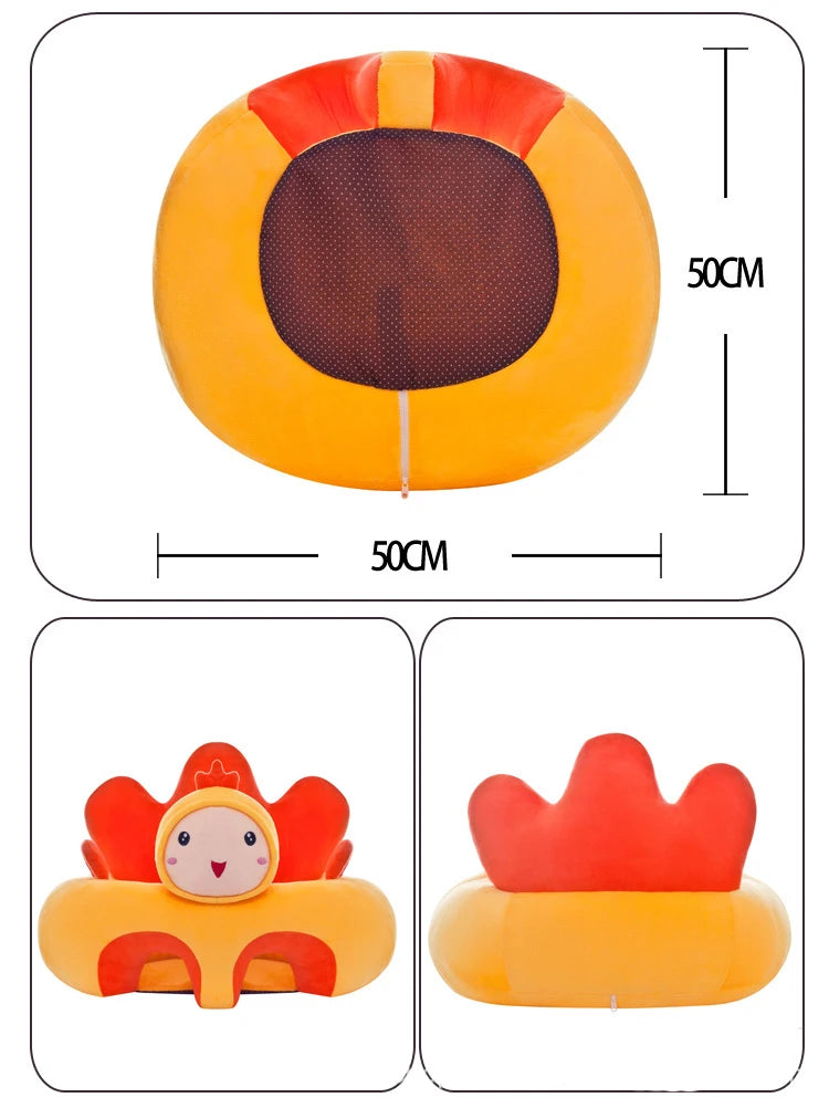 Une bouée gonflable colorée pour enfant Siège Apprentissage Position Assise Bébé au motif dessin animé et assise moelleuse, mesurant 50 cm de largeur et de longueur, parfaite pour mon bébé.