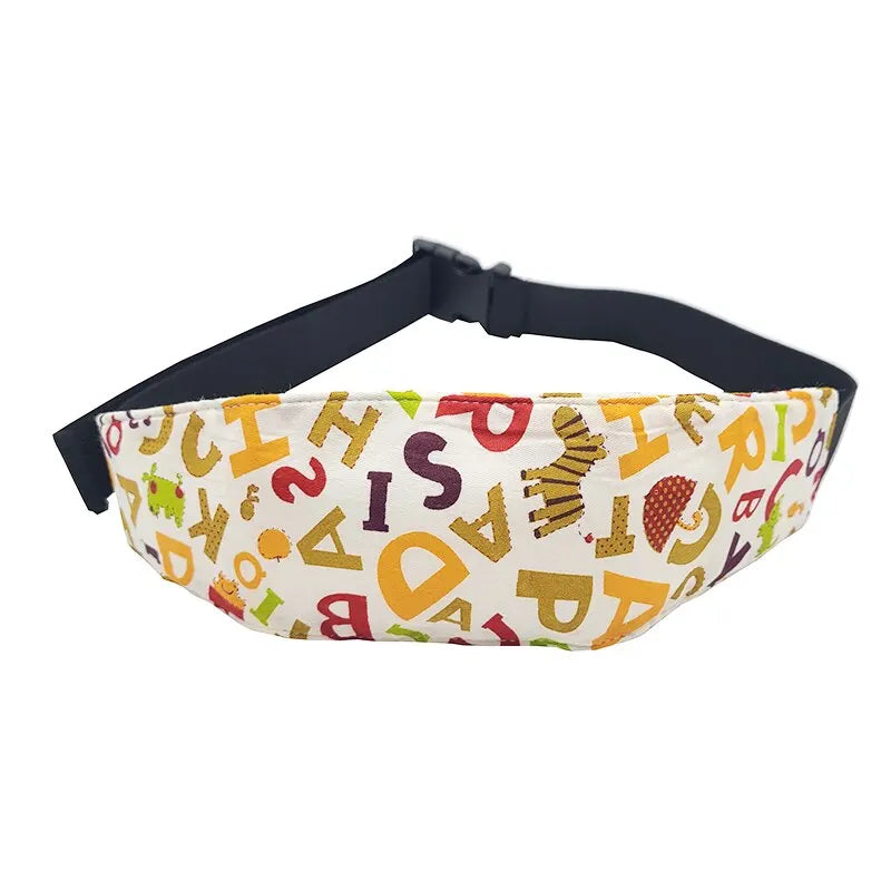 Ceinture de Soutien de Tête pour bébé à motif alphabet coloré sur fond blanc par BABY PREMA.