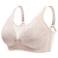 Soutien-gorge de grossesse BABY PREMA beige à motif dentelle, avec bretelles réglables et petit nœud décoratif au centre.