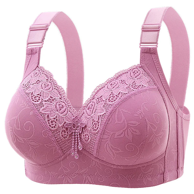 Soutien avec Armature Femme. Soutien-gorge Push Up en Dentelle Confortable. Soutien avec Armatures. Soutien en coton, Rose pour femme, élégant et confortable à porter.