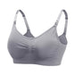 Un soutien-gorge de sport BABY PREMA Soutien d'Allaitement de Maternité Elégant gris avec des bretelles réglables et un design froncé au centre.