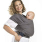 Une Femme portant son bébé avec une Écharpe. Un Porte-Bébé en Coton Extensible 0 à 36 mois. Gris, confortable. - BABY PREMA