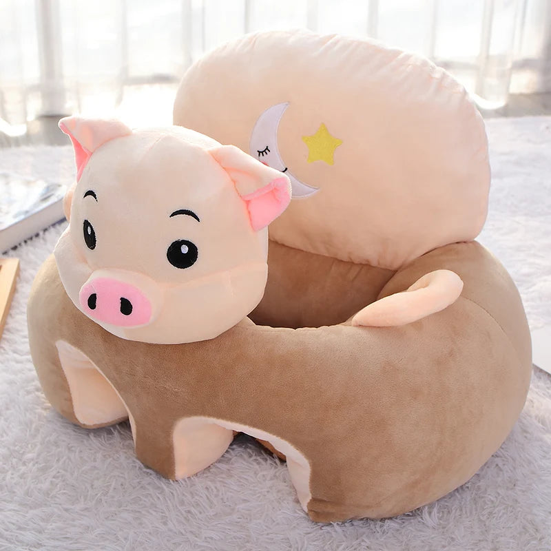 Un Siège Apprentissage Position Assise Bébé douillet sur le thème du cochon de BABY PREMA, idéal pour votre petit bébé.