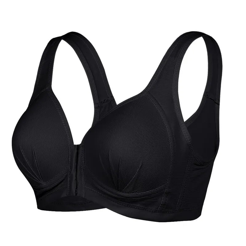 Brassière de sport de grossesse BABY PREMA noire sur fond blanc.