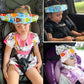 Les enfants font une sieste confortablement dans des sièges d'auto avec la Ceinture de Soutien de Tête BABY PREMA soutenant leur tête, incarnant l'essence de l'hygiène bébé.