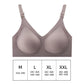 Un soutien-gorge de couleur neutre avec un tableau des tailles indiquant différentes tailles correspondantes pour moyen, grand, extra large, petit et double extra large est le BABY PREMA Soutien d'allaitement réglable.