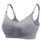 Une brassière de sport "Soutien de Maternité & Allaitement" uni gris de BABY PREMA sur fond blanc.