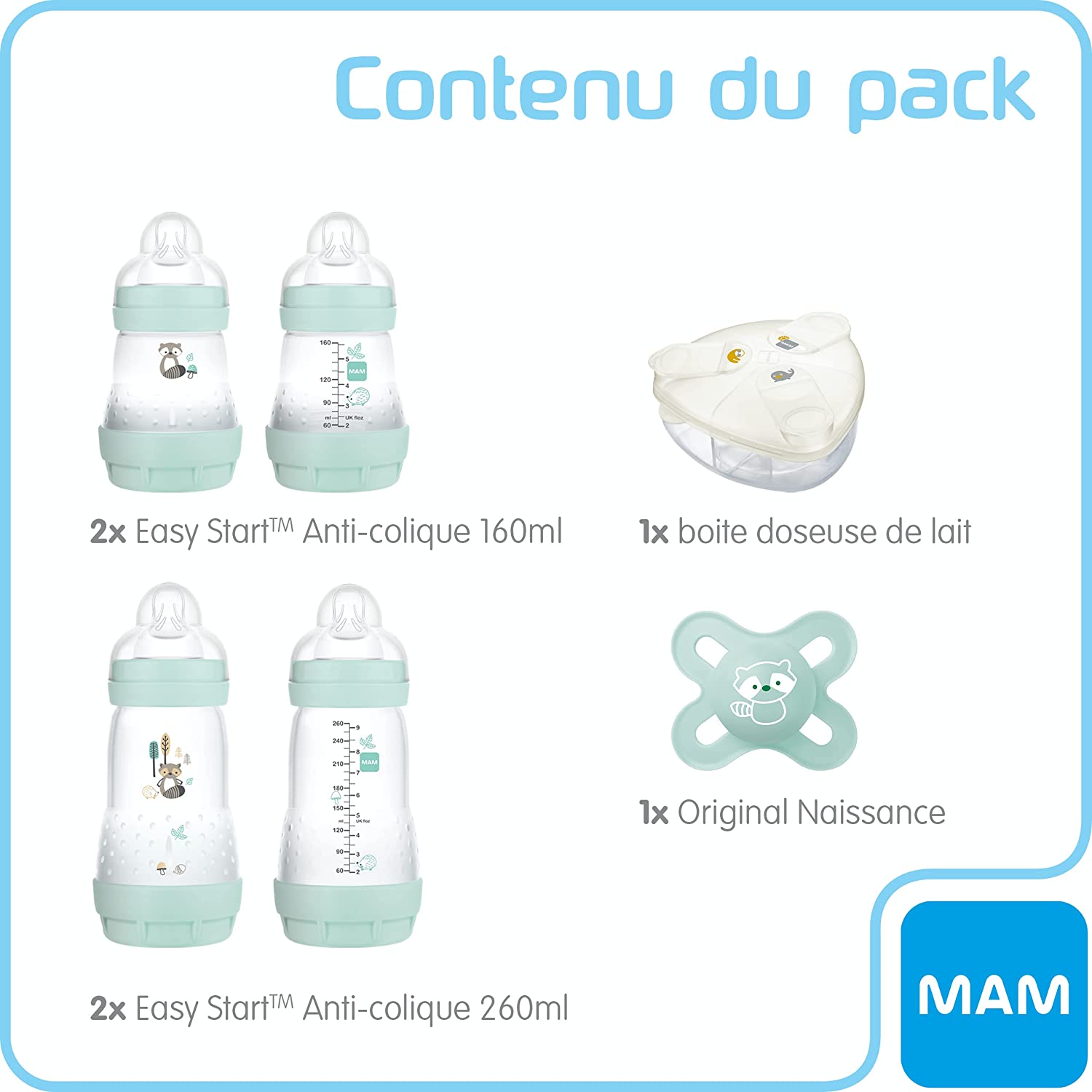 Get trendy with Coffret Complet Naissance - MAM - Soins bébé, Biberons available at BABY PREMA. Grab yours for €31.75 today!